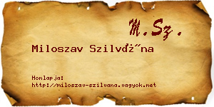 Miloszav Szilvána névjegykártya